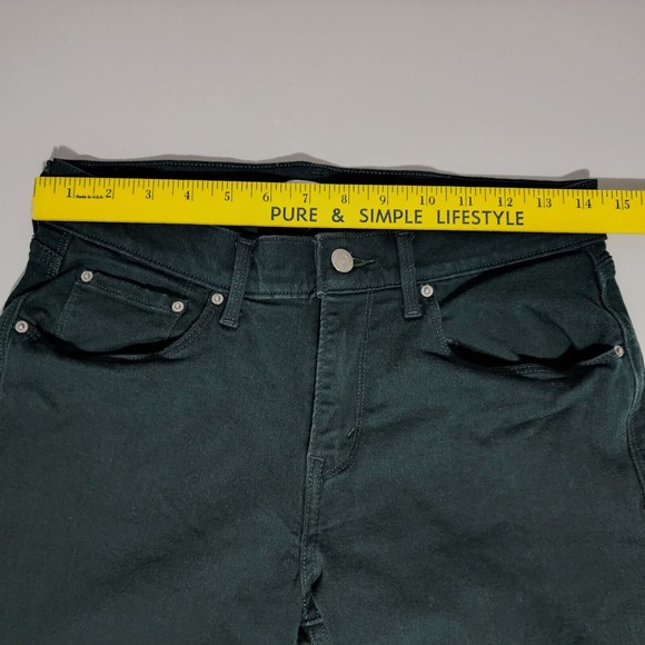 Levi's 505 Straight Women's Jean Sz 29 Green Denim 5 Pocket Straight Leg Stretch - Picture 7 of 11